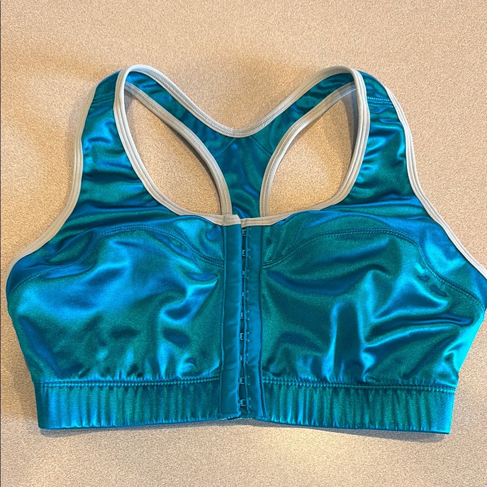 Blue ENELL Racerback Bra with hook and eye Closure